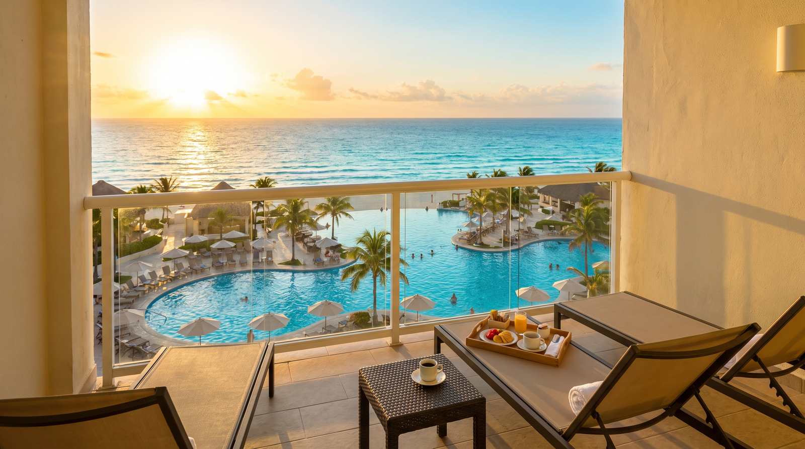 Resort pool overlooking the Bay of Banderas in Puerto Vallarta