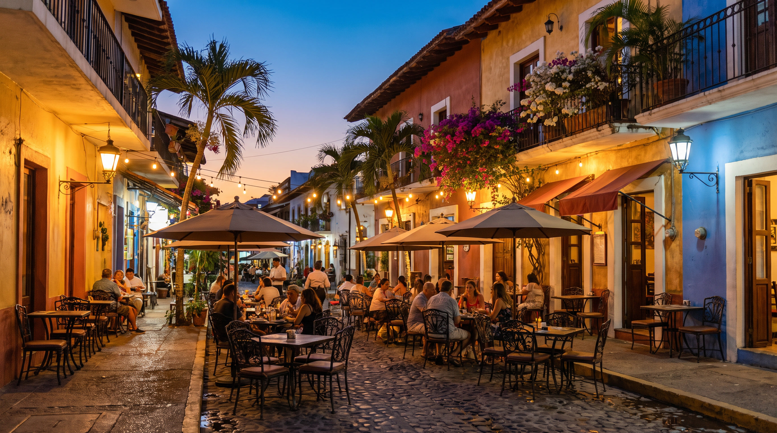 Sunset over the Los Muertos pier in Puerto Vallarta's Zona Romántica